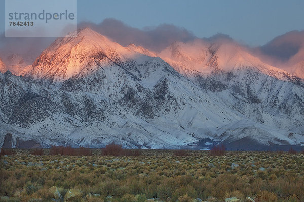 Vereinigte Staaten von Amerika  USA  Berg  Amerika  Wolke  Landschaft  Sonnenaufgang  Gras  Kalifornien  Schnee