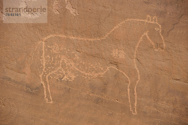 Vereinigte Staaten von Amerika  USA  Amerika  Wand  Nordamerika  streichen  streicht  streichend  anstreichen  anstreichend  Hochebene  antik  Bluff  Colorado  Petroglyphe  San Juan  Sandstein  Utah