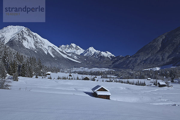 Europa Berg Winter Urlaub ruhen Reise Ruhe Wald Natur Holz Stille Winterurlaub Österreich Holzleitensattel Rest Überrest Schnee Tirol