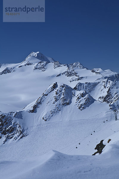 hoch oben Panorama Skispur Europa Winter Berg Natur Alpen Zimmer Winterurlaub Ötztaler Alpen Österreich Ötztal Tirol