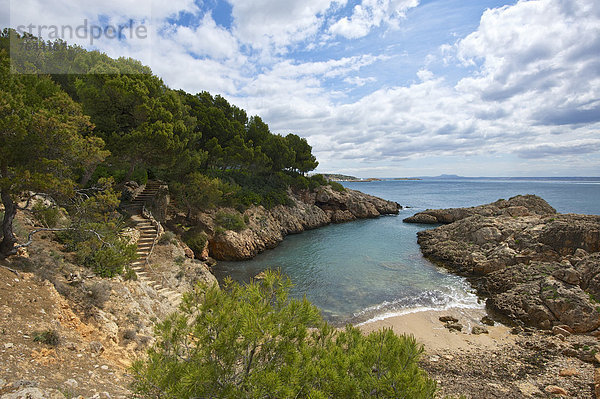 Außenaufnahme  Europa  Tag  Strand  Küste  niemand  Meer  Mallorca  Sandstrand  Balearen  Balearische Inseln  Spanien