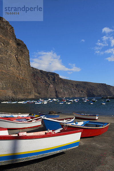 Fischereihafen  Fischerhafen  Außenaufnahme  Hafen  Europa  Tag  niemand  Boot  Kanaren  Kanarische Inseln  Fischerboot  La Gomera  Spanien  Valle Gran Rey