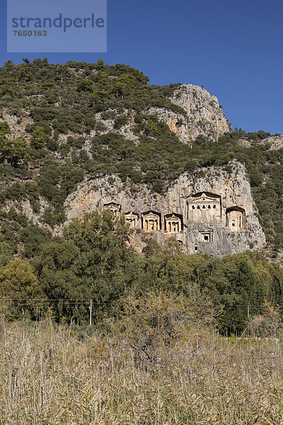 Felsengräber der antiken Stadt Kaunos  Dalyan  Türkei