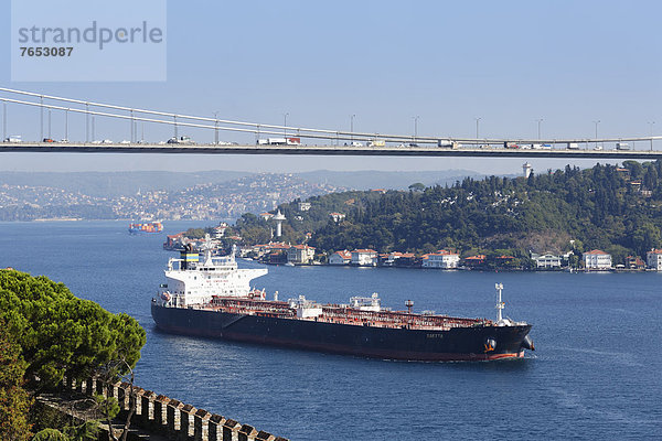 Palast Schloß Schlösser Brücke Ansicht Bosporus