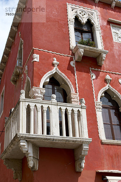 Europa Fenster Wohnhaus Balkon Venetien Piran Slowenien