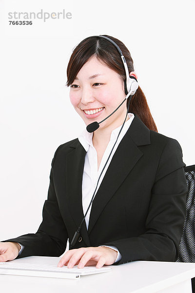 Geschäftsfrau  Business Frau mit Headset