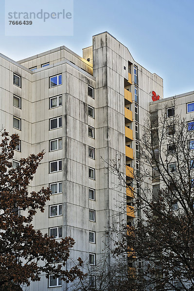 hoch oben Europa Gebäude aufwärts Großstadt Apartment Nachbarschaft Bayern Deutschland München