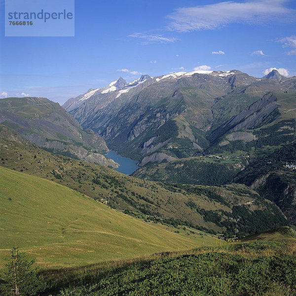 Oisans-Massiv  Urstromtal der Romanche mit Lac de Chambon  Chambon See  IsËre  Rhone Alpes  Frankreich  Europa