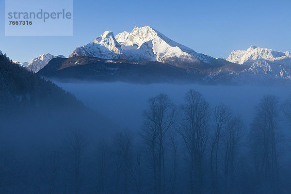 Watzmann über Nebelmeer  Berchtesgadener Land  Bayern  Deutschland  Europa