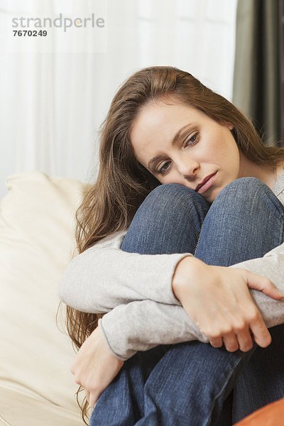 sitzend  Frau  sehen  Couch  Depression  wegsehen  Reise