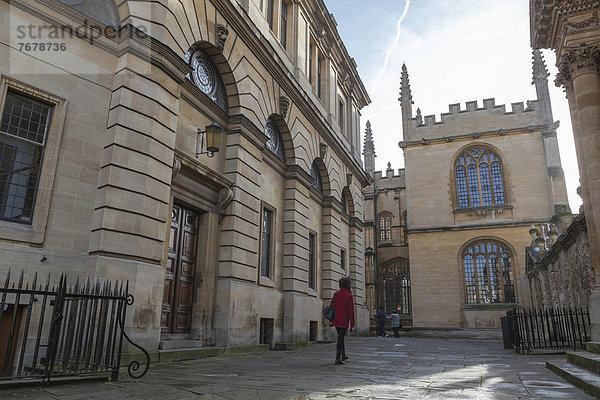 Europa  Großbritannien  Nostalgie  Bibliotheksgebäude  wandern  England  Oxford  Oxfordshire