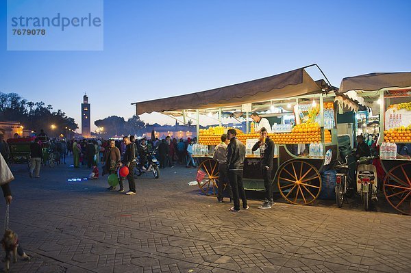Nordafrika  Blumenmarkt  Frische  Nacht  Saft  Marrakesch  Afrika  Marokko