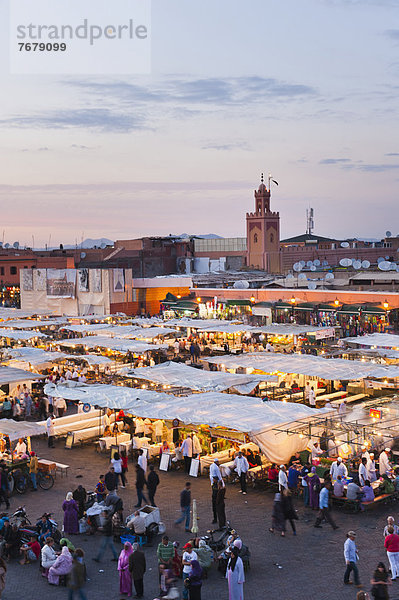 Nordafrika  Abend  Ansicht  Marrakesch  Afrika  Marokko  Platz