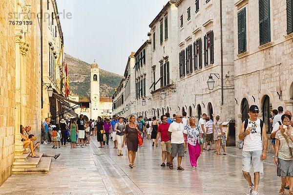 Europa  Großstadt  Turm  Altstadt  UNESCO-Welterbe  Glocke  Kroatien  Dalmatien  Dubrovnik