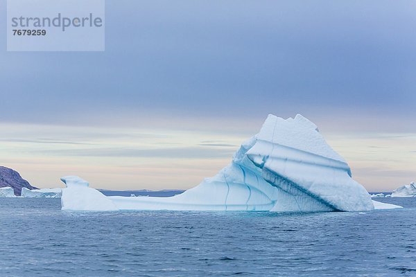 Grounded icebergs  Sydkap  Scoresbysund  Northeast Greenland  Polar Regions