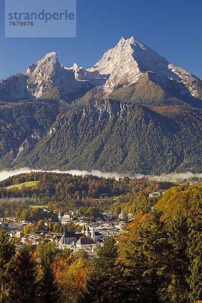 Europa  Berg  Hintergrund  Herbst  Draufsicht  Bayern  Berchtesgaden  Deutschland