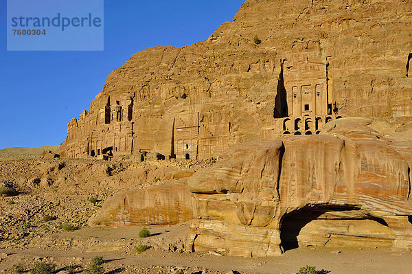 Jordan  Petra archeological site  royal nabatean tombs                                                                                                                                                  