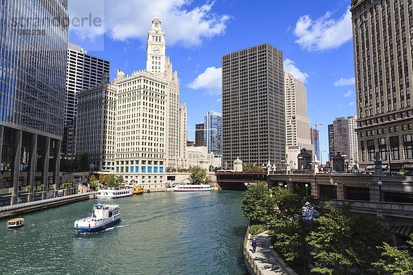 Vereinigte Staaten von Amerika  USA  Flussufer  Ufer  gehen  folgen  fahren  Fluss  Nordamerika  vorwärts  Chicago  Illinois