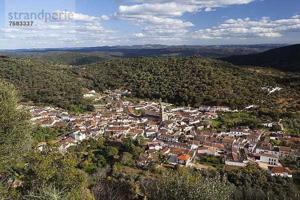 Europa  über  Dorf  Ansicht  Andalusien  Huelva  Spanien