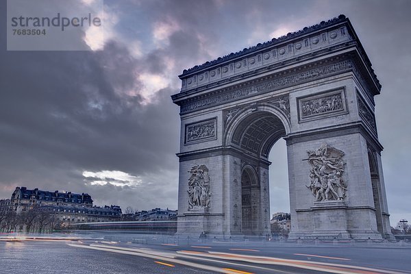 Paris  Hauptstadt  Frankreich  Europa  Brücke  Abenddämmerung
