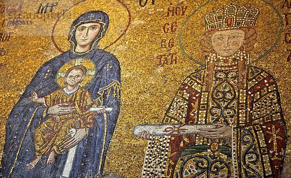 Truthuhn  Europa  Museum  Säuglingsalter  Säugling  Entdeckung  Jesus Christus  Regenwald  Christ  UNESCO-Welterbe  Jungfrau Maria  Madonna  Eurasien  Istanbul  Mosaik  Türkei