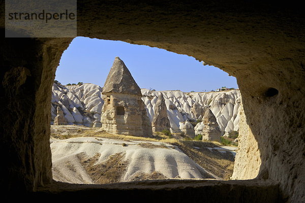 nahe Felsbrocken Landschaft Anordnung Schornstein Anatolien Kappadokien Eurasien Fee Türkei