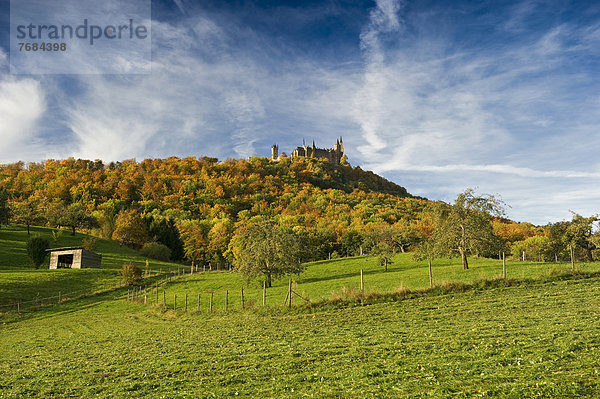 Burg Hohenzollern  Hechingen  Schwäbische Alb  Baden-Württemberg  Deutschland  Europa