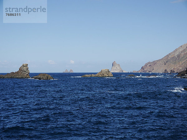 Meer bei Roque de las Bodegas  Teneriffa  Kanarische Inseln  Spanien  Europa