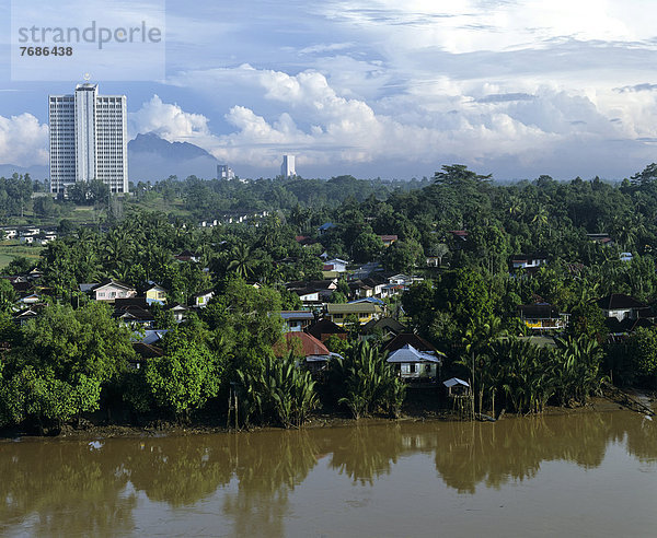 Sarawak River  looking towards Mount Santubong