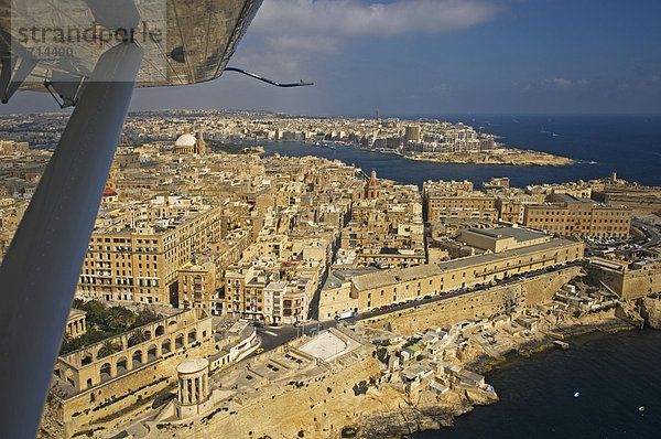 Valletta  Hauptstadt  Meer  Ansicht  Luftbild  Fernsehantenne  Hobel