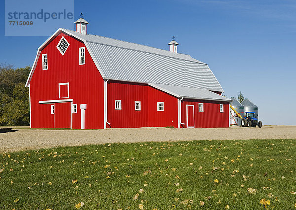 Exterior Of Red Barn  Woseley Saskatchewan Canada