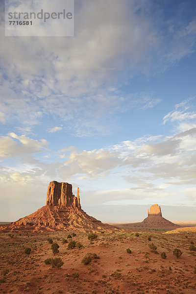 The mittens rock formation Monument valley arizona usa