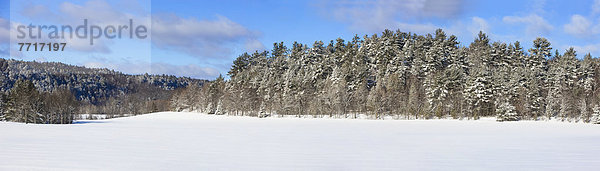 Winter scene gatineau hills Quebec canada