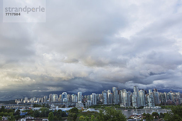 Stormy sky over downtown Vancouver british columbia canada