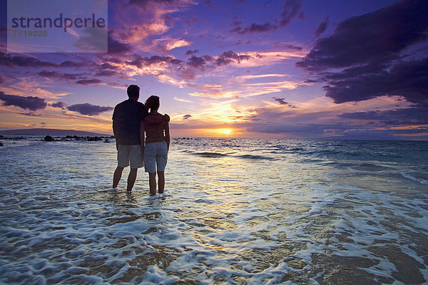 sehen  Sonnenuntergang  Ozean  waten  Hawaii  Maui  Wailea