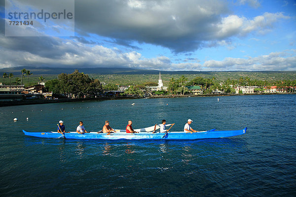Hawaii  Big Island  nahe  Mann  fahren  Küste  Kanu  paddeln  vorwärts  6  Hawaii