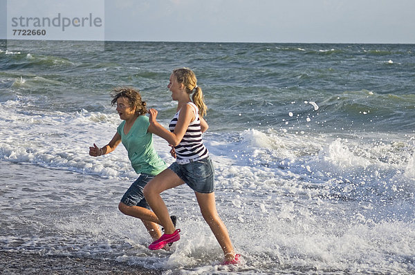 Strand  rennen  Dänemark  Mädchen