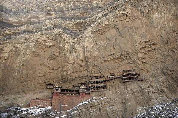 Steilküste  bauen  Seitenansicht  fünfstöckig  Buddhismus  China  Stelzenlauf  Stelze  Stelzen  Kloster  Shanxi