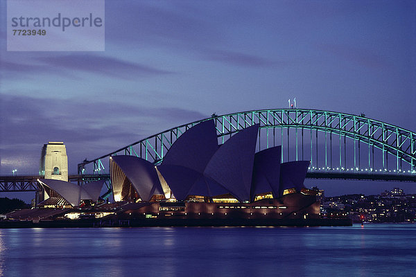 Fischereihafen Fischerhafen Brücke Australien New South Wales Sydney Opera House Dämmerung