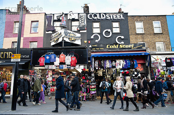 hoch  oben  Anschnitt  London  Hauptstadt  Straße  Wahrzeichen  Laden  Camden  Markt