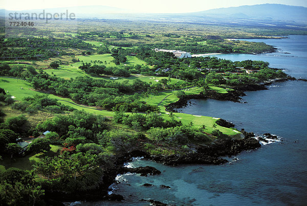Hawaii  Big Island  Strand  Urlaub  Golfsport  Golf  Luftbild  Kurs  Hawaii