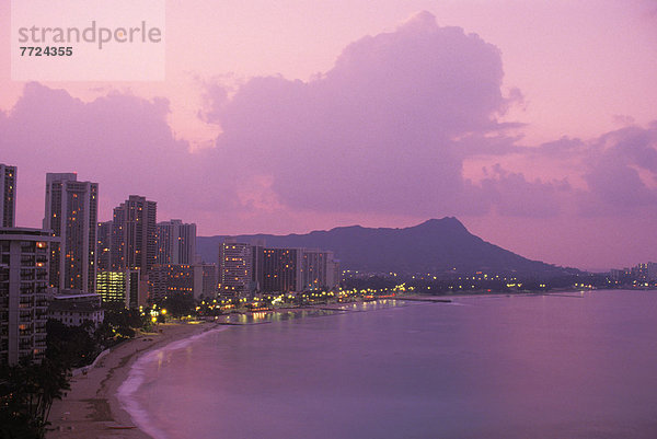 Sonnenuntergang  Himmel  lila  Hawaii  Oahu  Waikiki