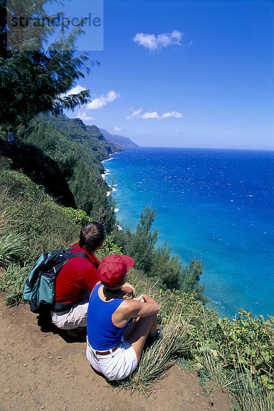 hinter  folgen  wandern  Ansicht  Hawaii  Kauai  Na Pali Coast