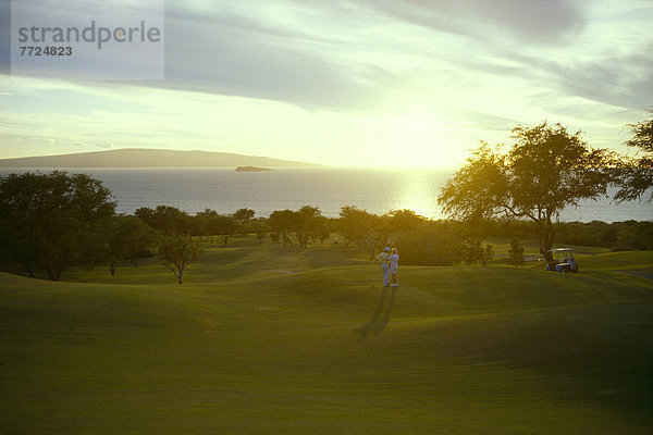 Sonnenuntergang  Hintergrund  Golfsport  Golf  Hawaii  Maui  Wailea