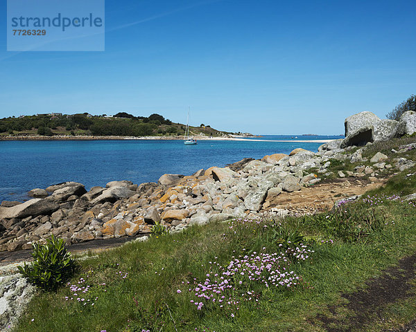 zeigen  Europa  sehen  Großbritannien  Sand  Insel  Cornwall