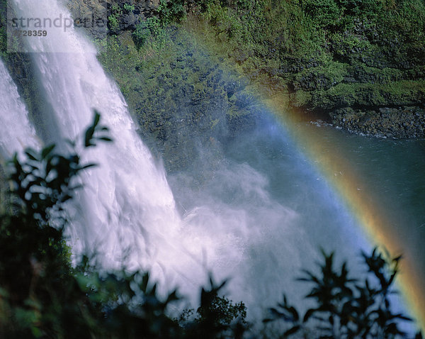 Wasser  sehen  Torbogen  Ansicht  Hawaii  Kauai  Regenbogen