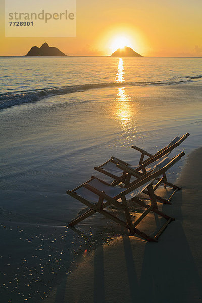 leer  Stuhl  Strand  Sonnenuntergang  Paar  Paare  Hawaii