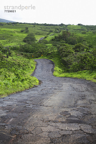 Biegung  Biegungen  Kurve  Kurven  gewölbt  Bogen  gebogen  Ländliches Motiv  ländliche Motive  Überfluss  Fernverkehrsstraße  rauh  Hawaii  Maui