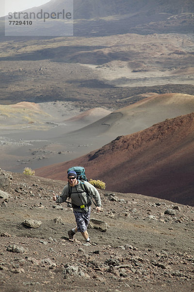 folgen  wandern  vorwärts  Haleakala  East Maui Volcano  Spaß  Hawaii  Maui
