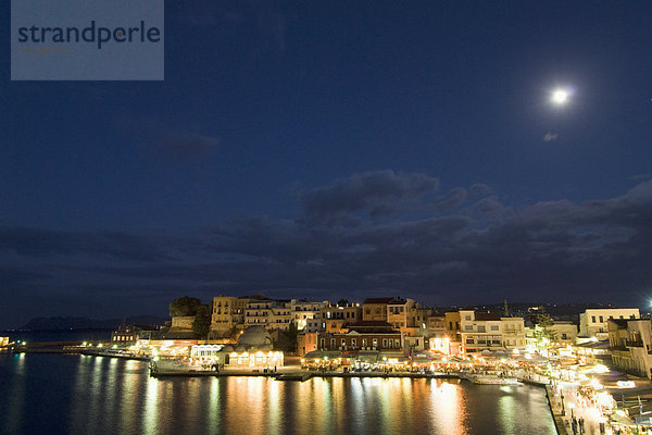 Fischereihafen  Fischerhafen  Nacht  Venetien  Jahrhundert  Kreta  Griechenland